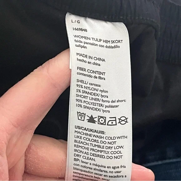 Eddie Bauer Women's Tulip Hem Black Skort, Size Large, Pockets Athletic - Picture 8 of 9